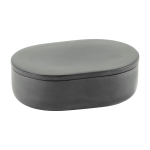 Boite ovale avec couvercle en porcelaine gris fonc� cose - serax