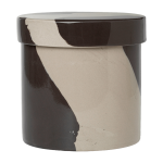Bo�te de rangement en gr�s noire et blanche inlay - ferm living