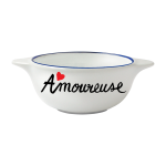 Bol breton en fa�ence blanche amoureuse - pied de poule