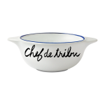 Bol breton en fa�ence blanche chef de tribu - pied de poule