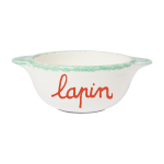 Bol breton en fa�ence blanche lapin - pied de poule