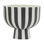 Bol en c�ramique � rayures noires et blanches toppu - oyoy