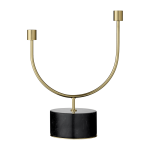 Bougeoir noir et dor� 12 cm grasil - aytm