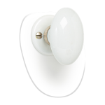 Bouton simple ovale en porcelaine blanche sur rosace - merigous