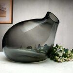 Bubble vase small smoke - nude glass