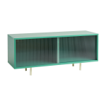 Buffet bas m en bois vert menthe avec portes vitr�es - hay
