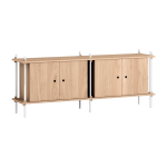Buffet en bois de ch�ne naturel et acier blanc 162x35x65cm - moebe