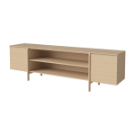Buffet ouvert en ch�ne huil� blanchi 240cm daia - bolia