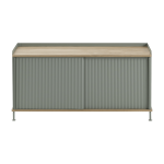 Buffet vert gris et ch�ne 124 cm enfold - muuto