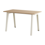 Bureau en ch�ne �co - certifi� 130 x 70 cm pi�tements blanc cr�me new modern - tiptoe