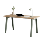 Bureau en ch�ne �co - certifi� 150 x 70 cm pi�tements gris eucalyptus new modern - tiptoe
