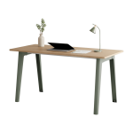 Bureau en ch�ne �co - certifi� 150 x 70 cm pi�tements gris eucalyptus new modern - tiptoe