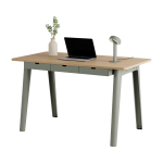 Bureau en ch�ne �co - certifi� avec tiroirs 130 x 70 cm pi�tements gris eucalyptus new modern - tiptoe ...