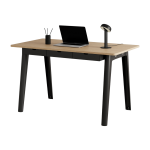 Bureau en ch�ne �co - certifi� avec tiroirs 130 x 70 cm pi�tements noir graphite new modern - tiptoe