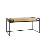 Bureau en ch�ne et m�tal noir 160cm k16 - custom form