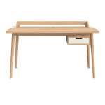 Bureau en ch�ne naturel et tiroir laqu� blanc 136 x 65 x 83 cm honor� - hart�