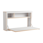 Bureau mural en bouleau teint� blanc 100x60x20cm fl�pps box - ambivalenz