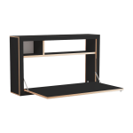 Bureau mural en bouleau teint� noir 100x60x20cm fl�pps box - ambivalenz