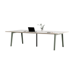 Bureau open - space en stratifi� blanc 280 x 140 cm pi�tements gris et noir new modern - tiptoe
