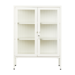 Cabinet en acier blanc craie et verre cannel� 74x40x100cm the mixer - mustard made