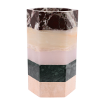 Cache - pot en marbre, onyx et travertin 15x25cm emma orient - studio ga�a