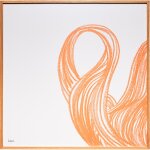 Cadre carr� orange 80x80cm hello - h�bsch