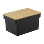 Caisse � pain noire avec porte - couteau tower - yamazaki