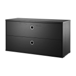 Caisson 2 tiroirs en fr�ne teint� noir 78 x 30 x 42 cm - string furniture