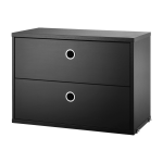 Caisson 2 tiroirs en fr�ne teint� noir l58�cm - string furniture