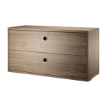 Caisson 2 tiroirs en noyer 78 x 30 x 42 cm - string furniture