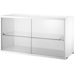 Caisson blanc 2 portes coulissantes en verre - string furniture