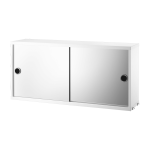 Caisson en mdf blanc et deux portes miroirs 78�x�30�x�37 cm - string furniture