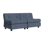 Canap� 2 places coque bleu et tissu bleu fonc� amanta - hay