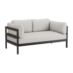 Canap� 2 places en m�tal noir et tissu gris chin� easy - tiptoe
