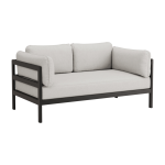 Canap� 2 places en m�tal noir et tissu gris chin� easy - tiptoe