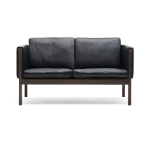 Canap� 2 places en noyer huil� et assise en cuir sif 98 137cm ch162 - carl hansen & s�n