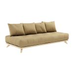Canap� 2 places en pin et matelas beige bl� 200x90cm senza - karup design