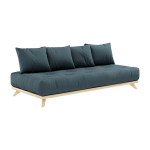 Canap� 2 places en pin et matelas bleu p�trole 200x90cm senza - karup design