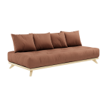 Canap� 2 places en pin et matelas coton argile brune 200x90cm senza - karup design