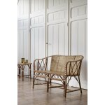 Canap� 2 places structure en rotin naturel filets en r�sine rouge 80 x 120 x 61 bagatelle - kok