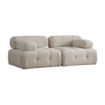 Canap� 2 places en tissu boucl� beige 200x100x80cm doblo - home design