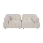 Canap� 2 places en tissu cr�me 190x95x75cm bubble - home design