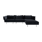 Canap� 3 places d'angle anthracite velvet - handv�rk