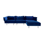 Canap� 3 places d'angle bleu velvet - handv�rk