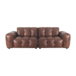 Canap� 3 places en cuir chocolat hackman - dutchbone
