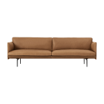 Canap� 3 places en cuir cognac outline 220 cm - muuto