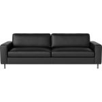 Canap� 3 places en cuir quattro noir et pieds en acier inox 236cm scandinavia - bolia