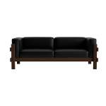 Canap� 3 places en cuir ultra 41599 noir et pin fonc� kube - normann copenhagen