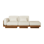 Canap� 3 places d'ext�rieur en iroko et bouclette cr�me georges la m�ridienne - gabrielle paris