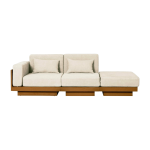 Canap� 3 places d'ext�rieur en iroko et toile cr�me georges la m�ridienne - gabrielle paris